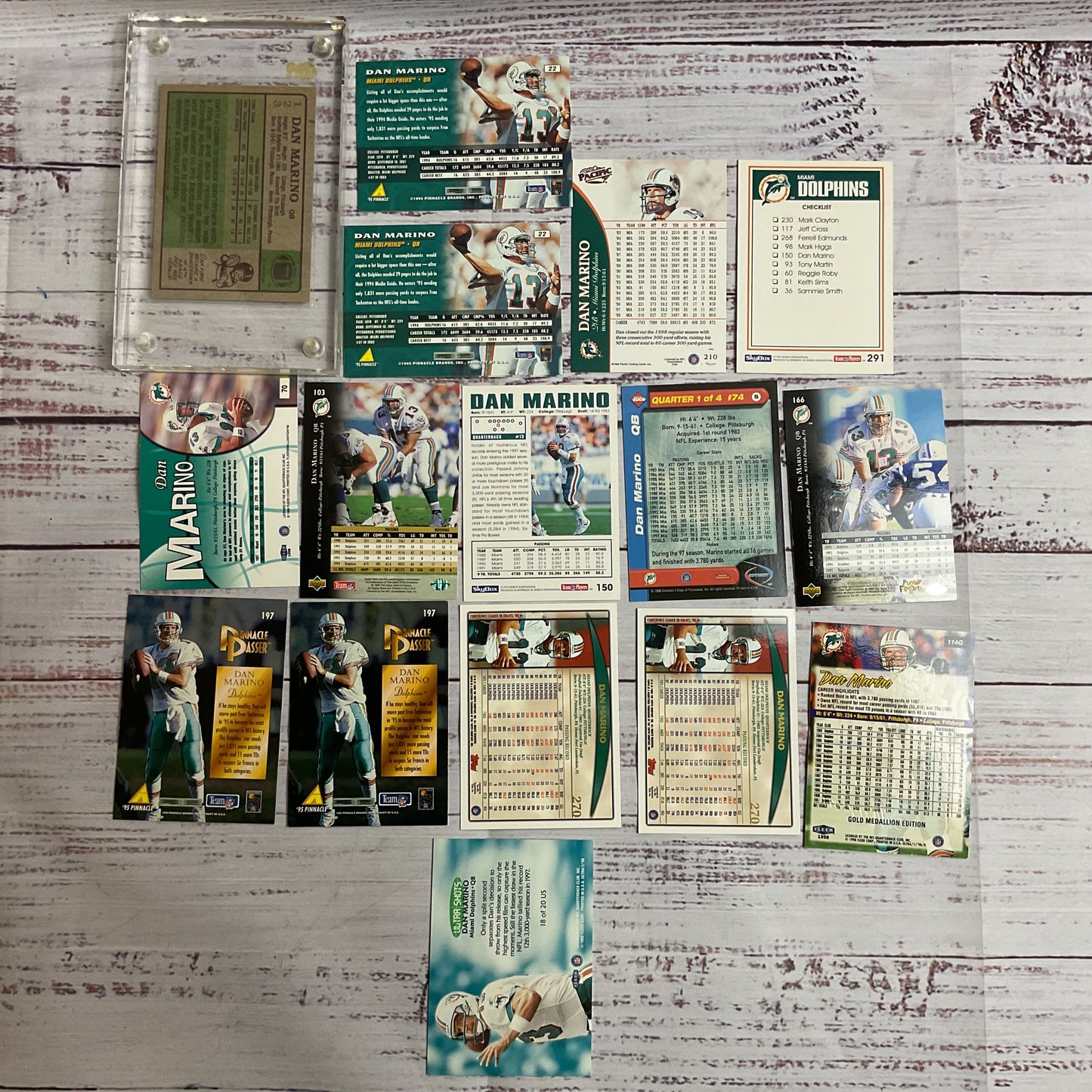 Set if 16 DAN MARINO Football Cards- Upper Deck, Fleer, Skybox, Topps, Pacific
