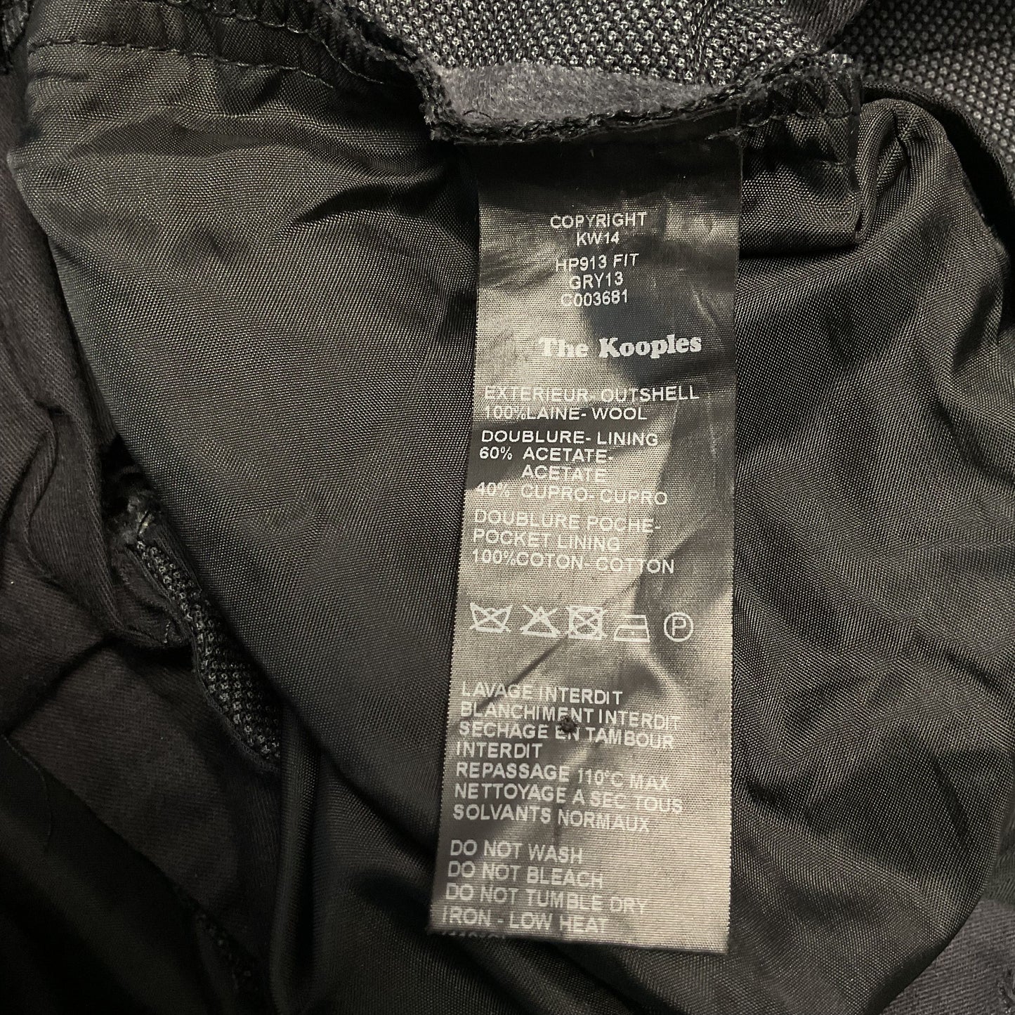 The Kooples Grey Belted Wool Fitted Trousers Pants - Size 46 30US