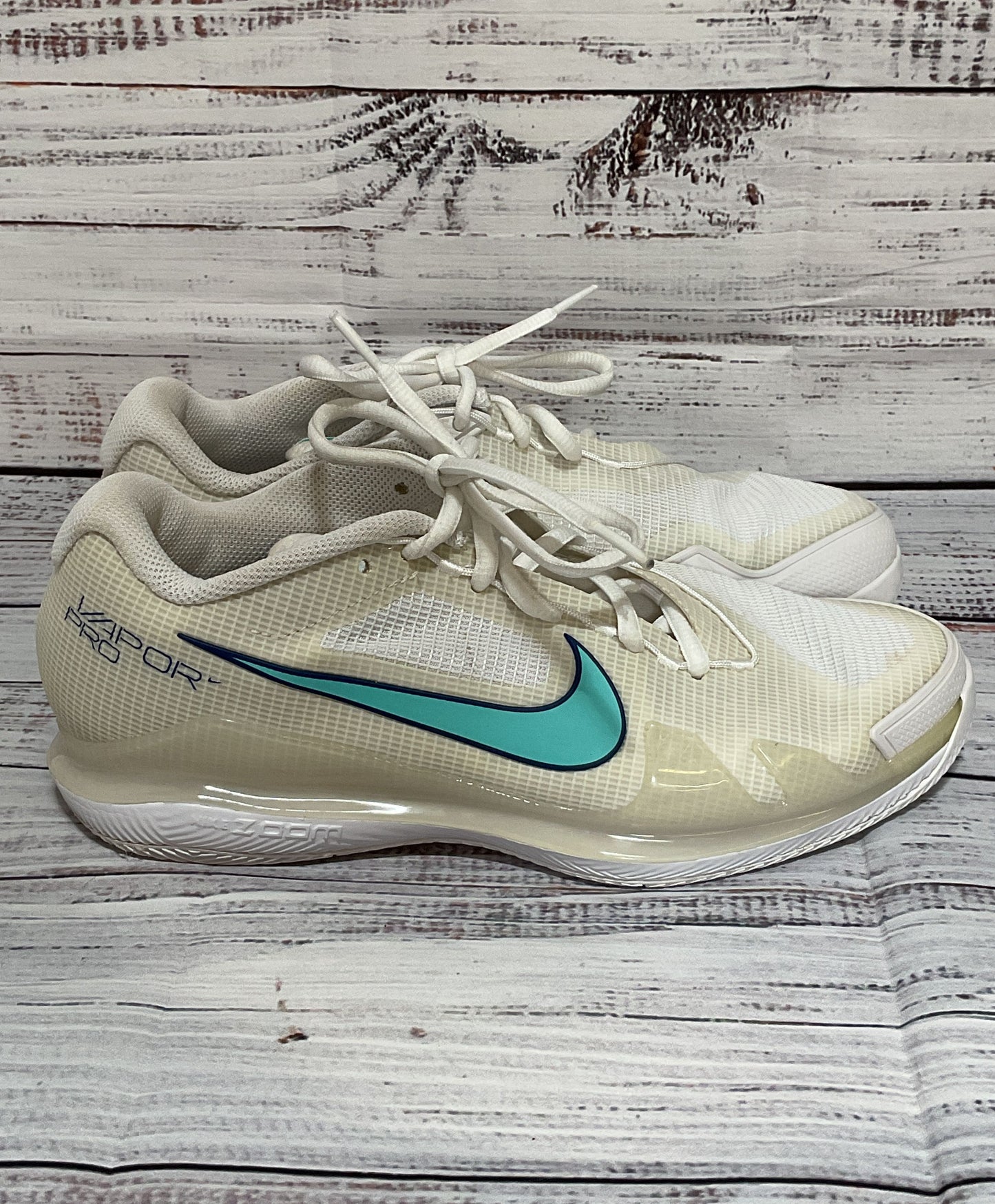 Nike Men's Court Air Zoom Vapor Pro White Dynamic Turquoise 6.5