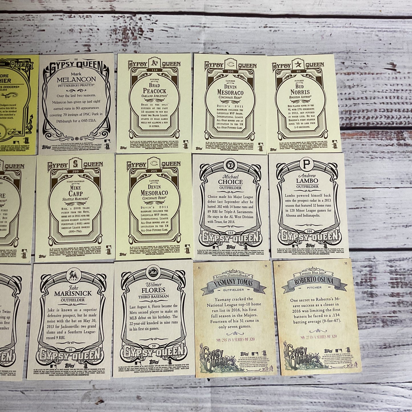 Set of 21 TOPPS Gypsy Queen Baseball Cards