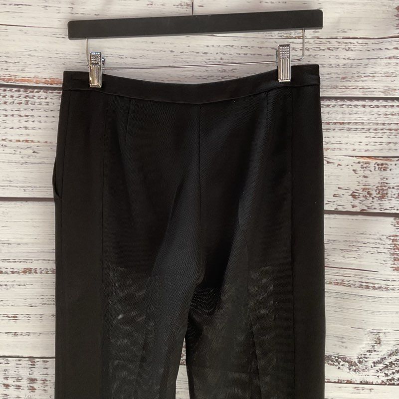 Sandro Paris Black Shear Mesh Lace Knee Pants - Size 34