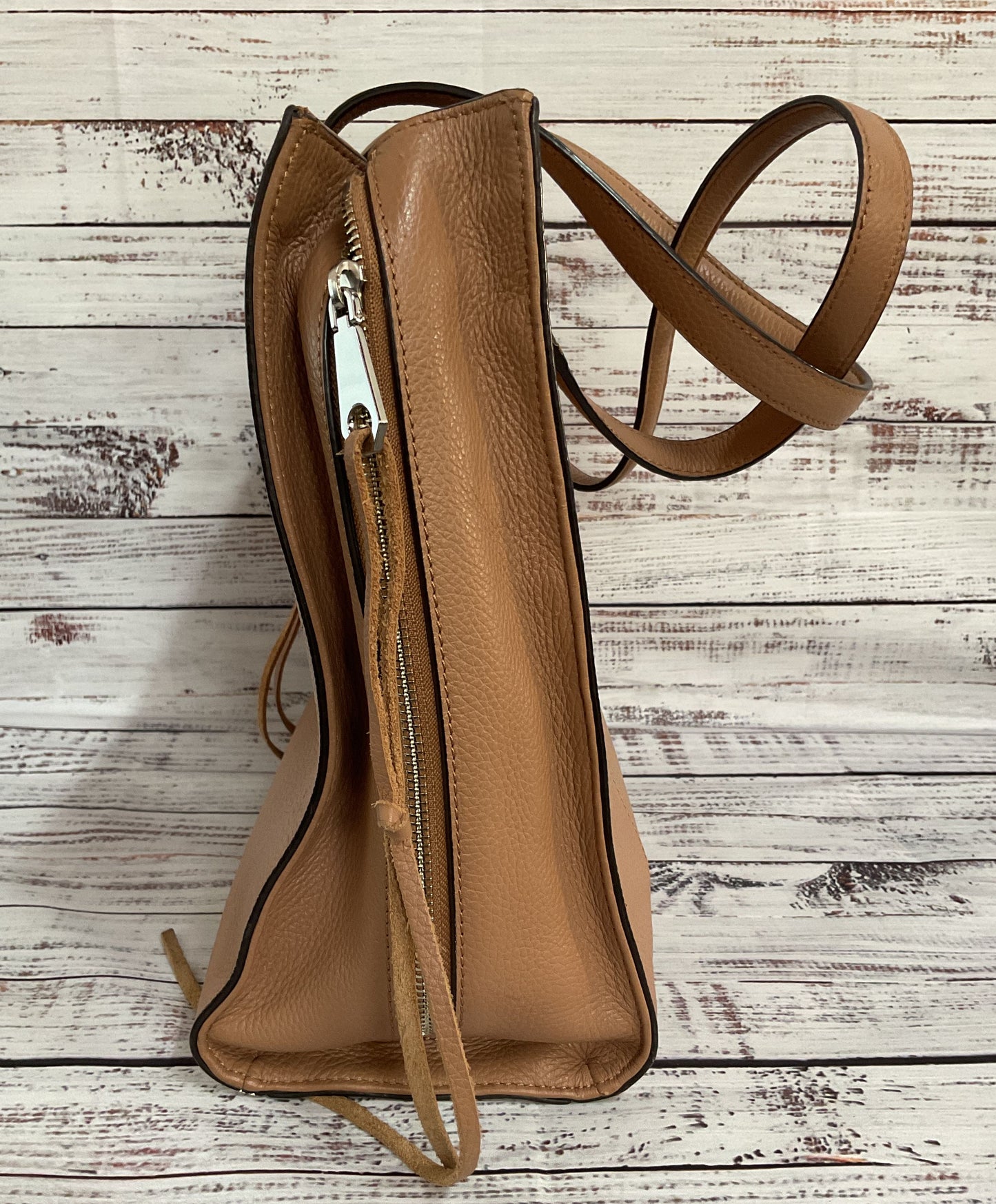 Rebecca Minkoff Regan Always One Side Women's Brown Leather Tote Shoulder Bag