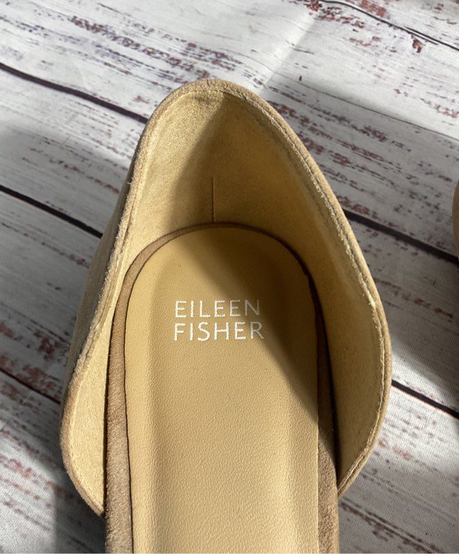 Eileen Fisher Shoes Women's Flute Pointed Toe D'Orsay Flats Brown Suede Size 7.5