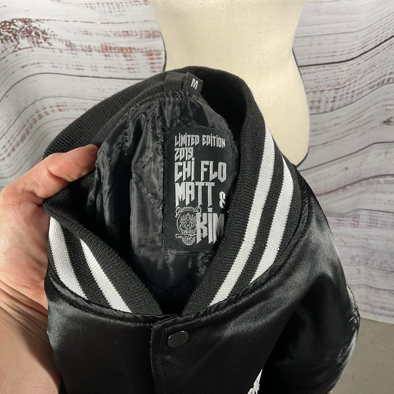 Chi Flo X Matt & Kim Black Nightmare Tiger Limited Edition Bomber Jacket Size M