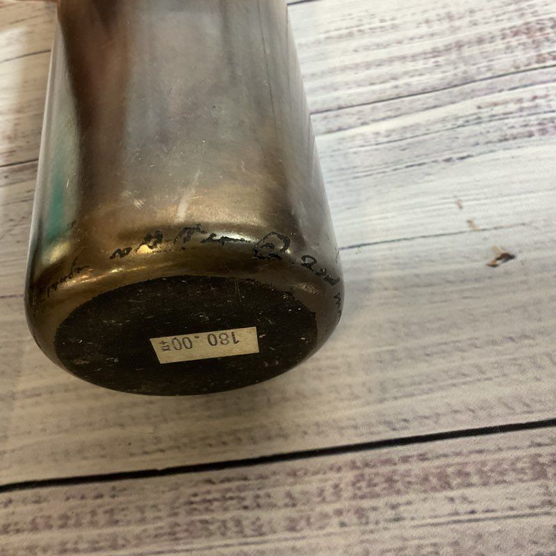 Signed VTG. ADAM AARONSON Studio Glass Metallic Gun Gray Tube Vase- 13.5"