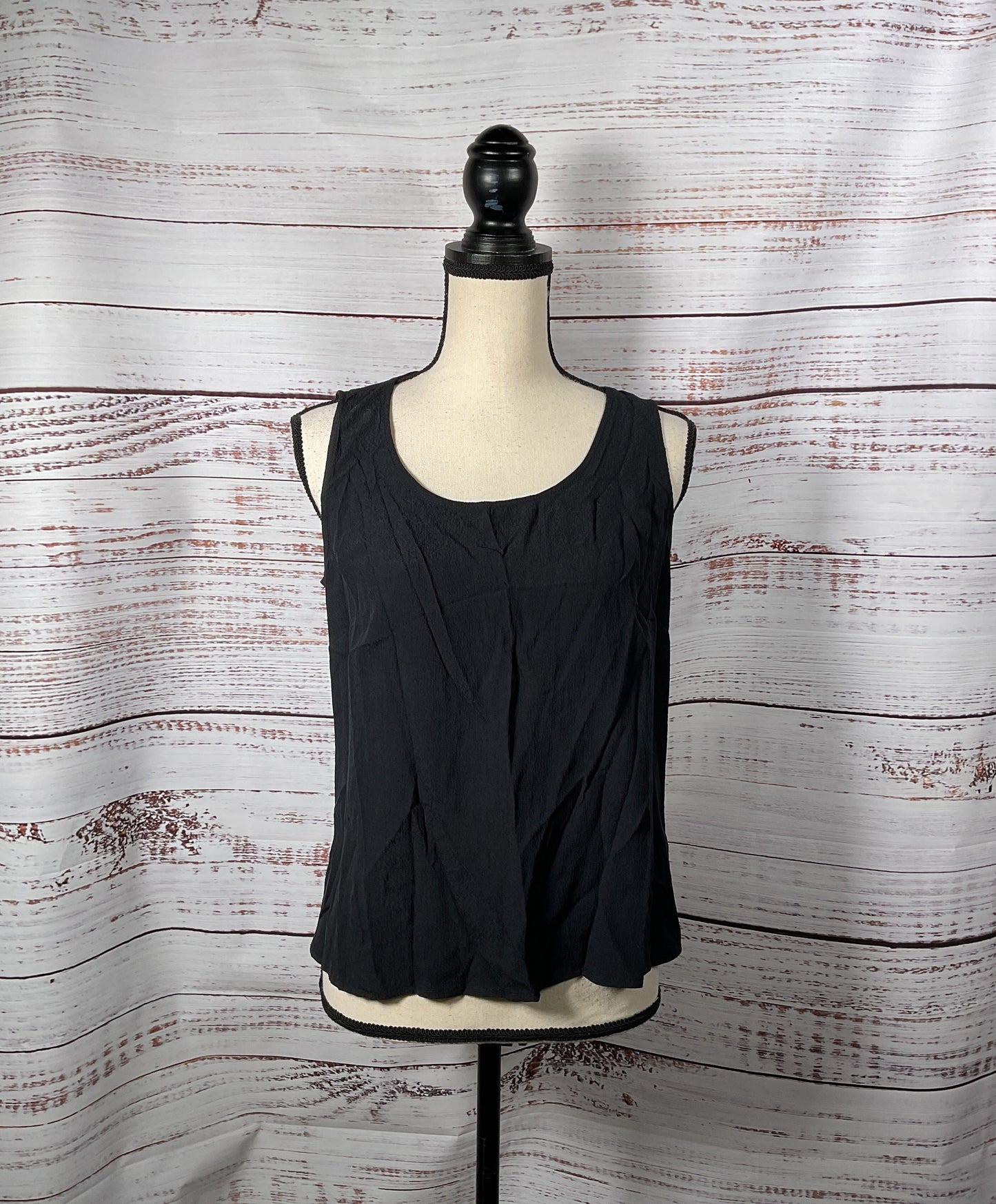 Citron Black 100% Silk Crinkle Tank Top - Size Small NWT RETAIL: $98