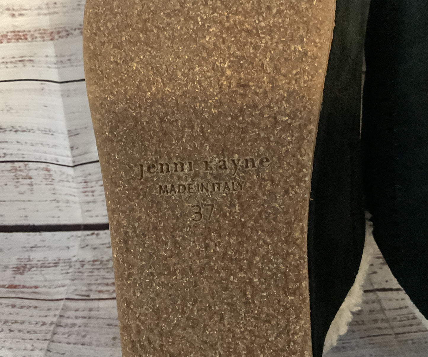 Jenni Kayne Suede Leather Shearling Lined Mules Black 6.5