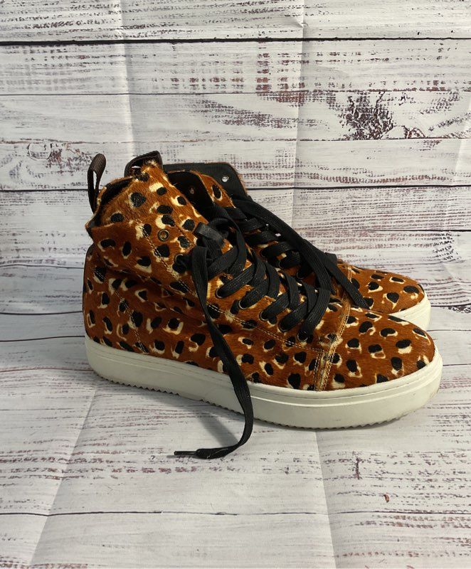 Women's Intentionally Blank Brown Cheetah High Top Sneakers Size 42 11.5-12 US