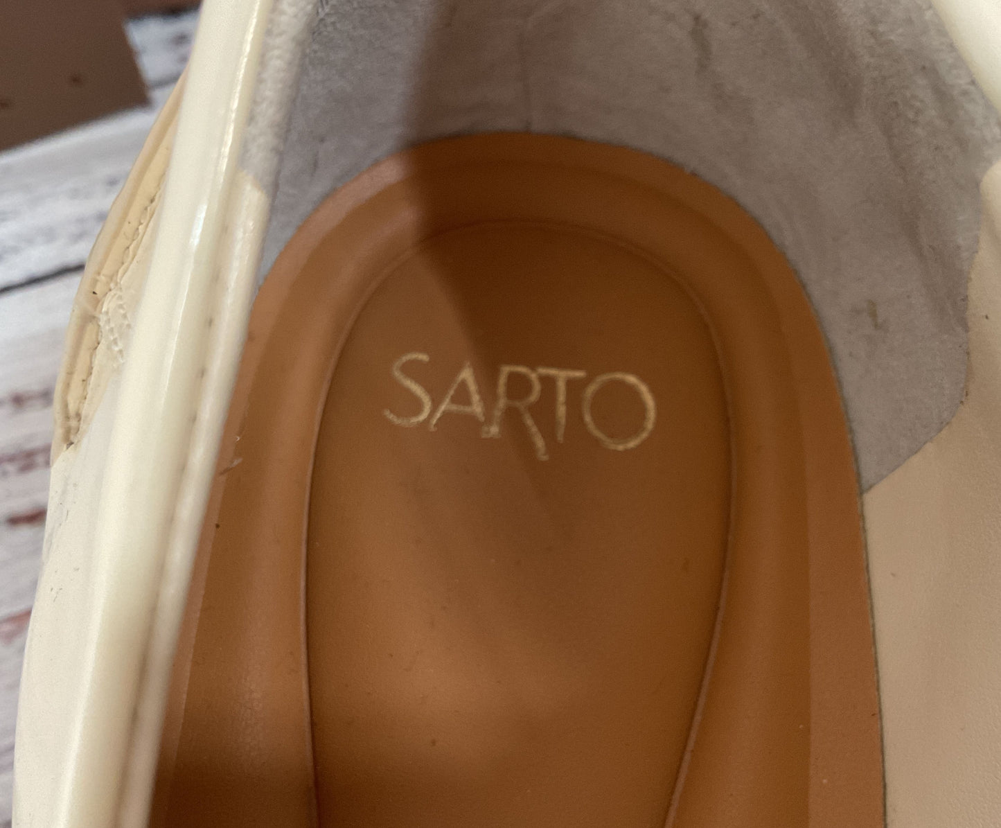 Franco Sarto Gene Women's Off White Leather Loafers Size 9.5