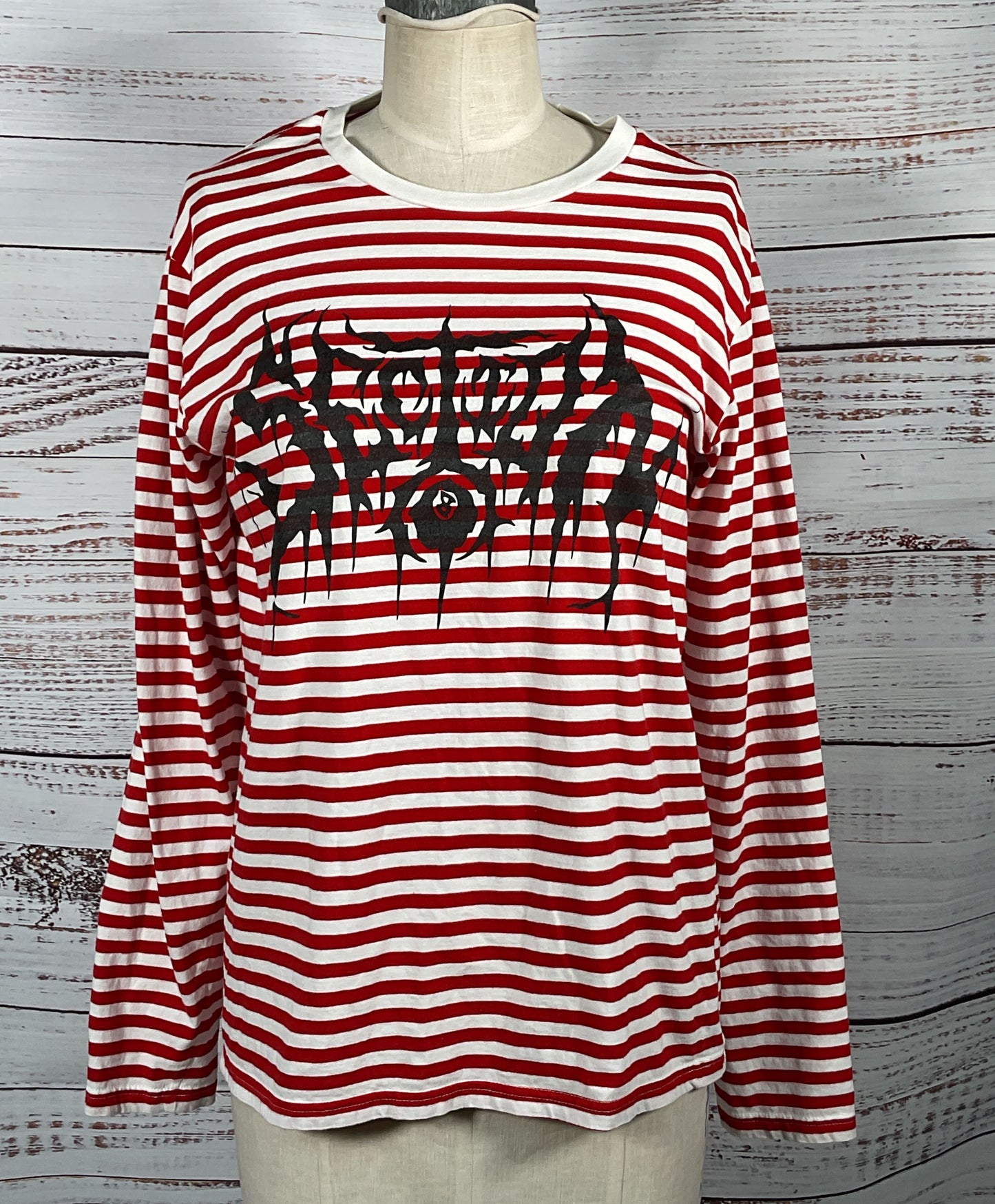 Section 8 Striped Long Sleeved Shirt Red White Large