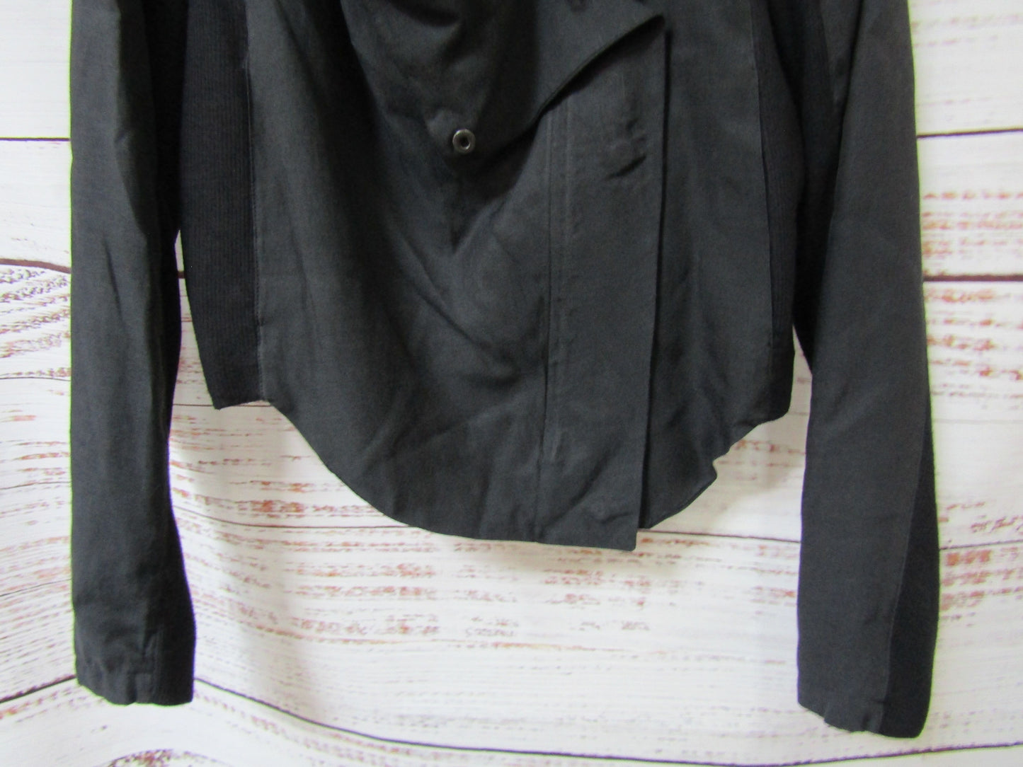 Helmut Lang Women's Black Cotton Blend Moto Jacket Size S