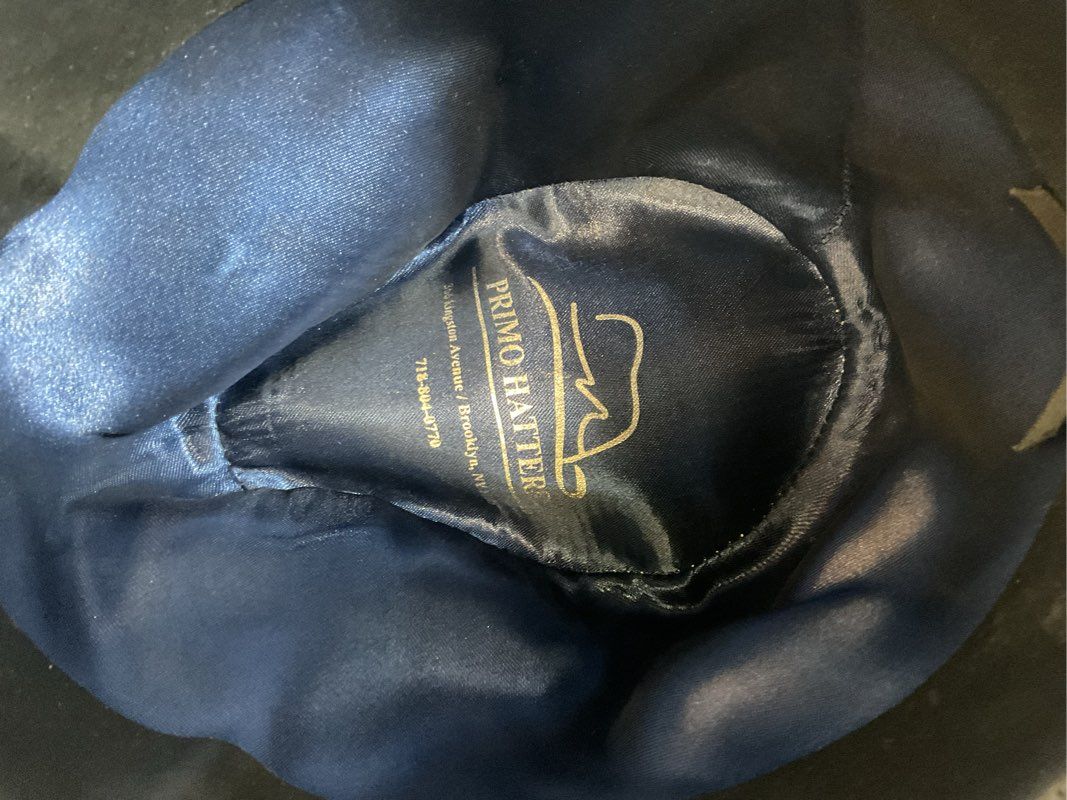 PRIMO HATTERS Women's Black Pluma Fedora Hat- SZ 22.25"