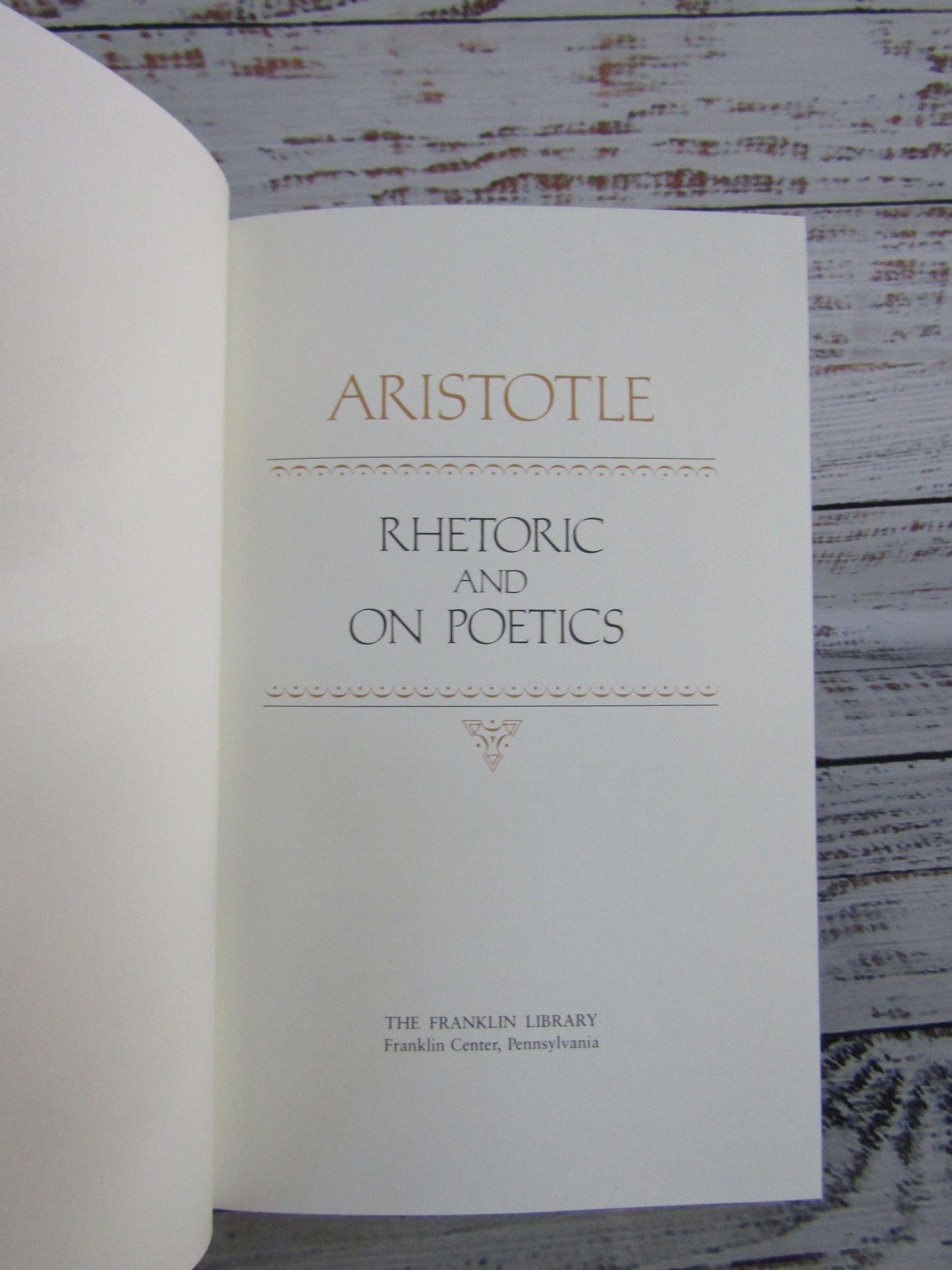 Franklin Library Rhetoric and On Poetics by Aristotle