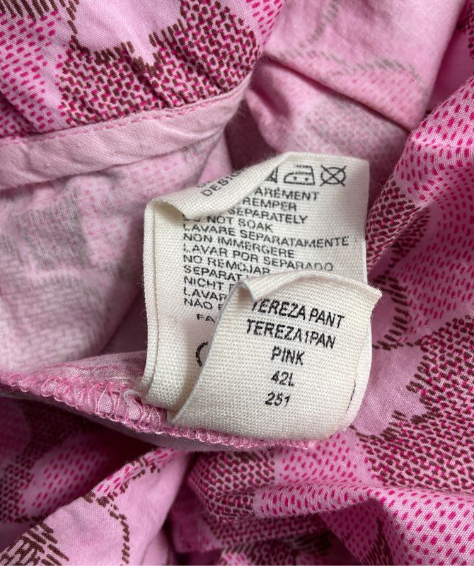 Antik Batik Trousers Tereza Printed Cotton Poplin Pants Pink 42/L