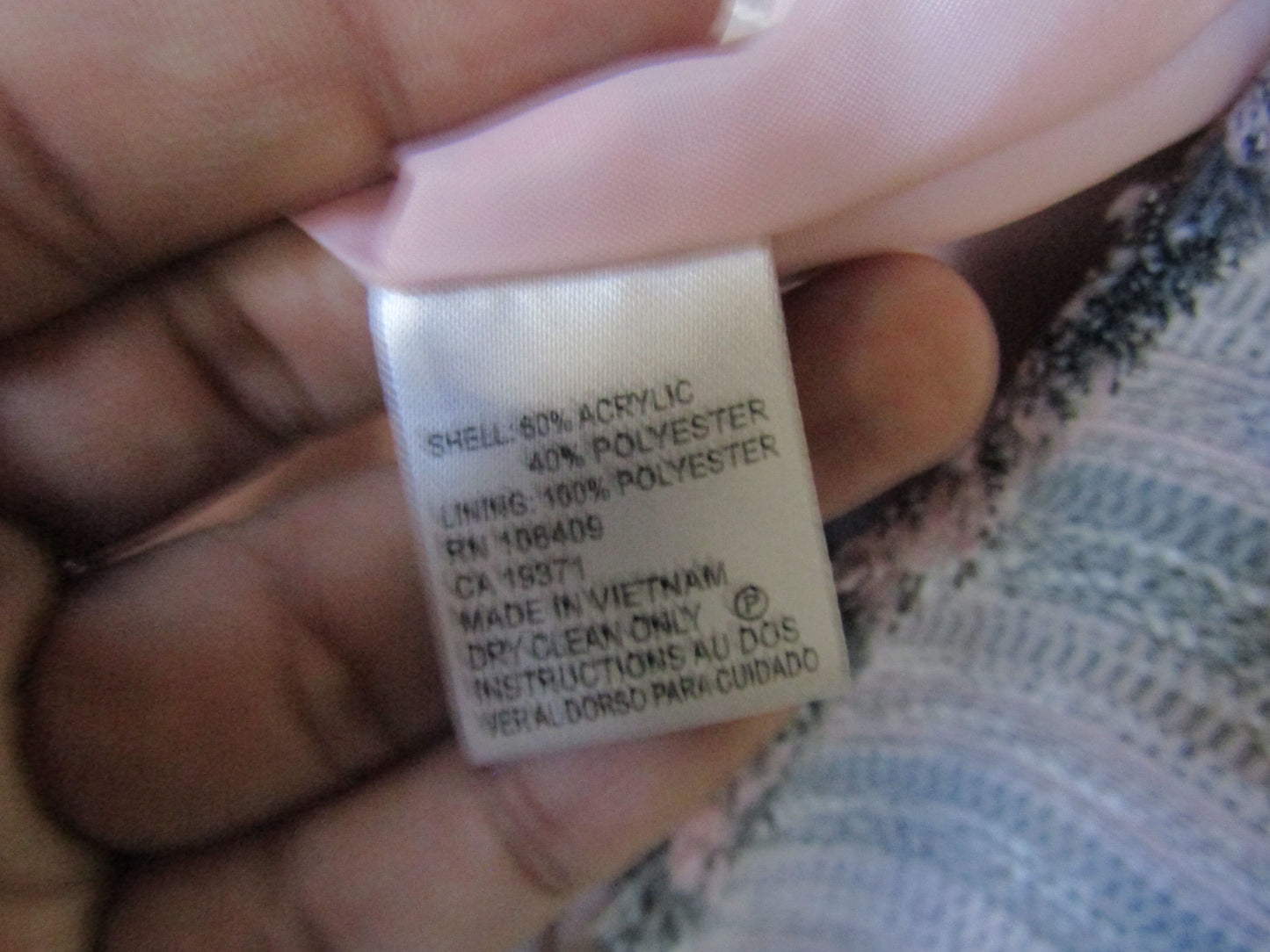 Tahari Arthur S. Levine Women's Pink Gray Tweed Open Jacket Size 18