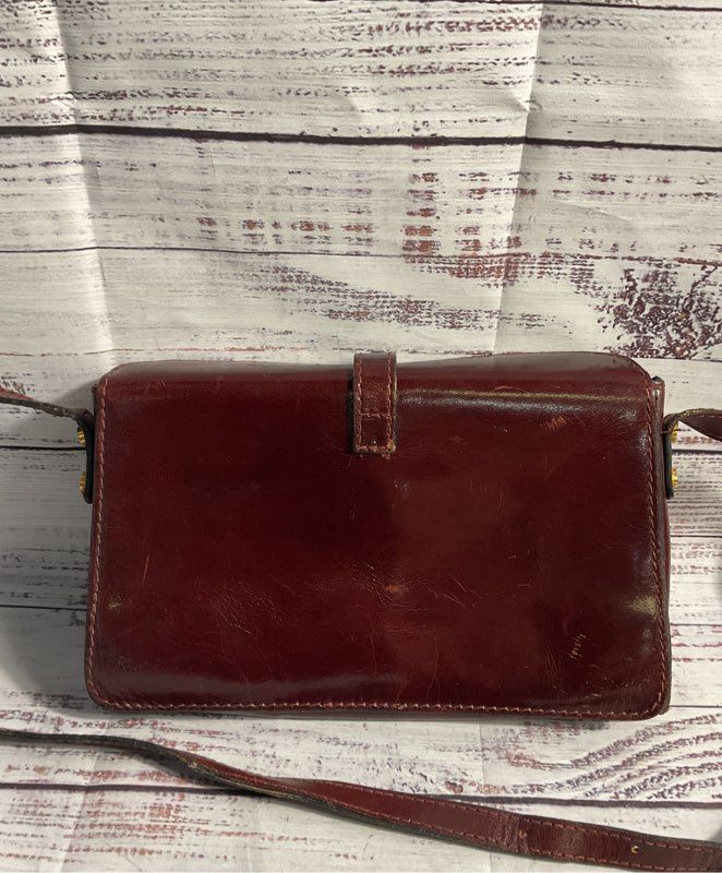 Vintage Ronay Women's Genuine Leather Burgundy Shoulder Bag