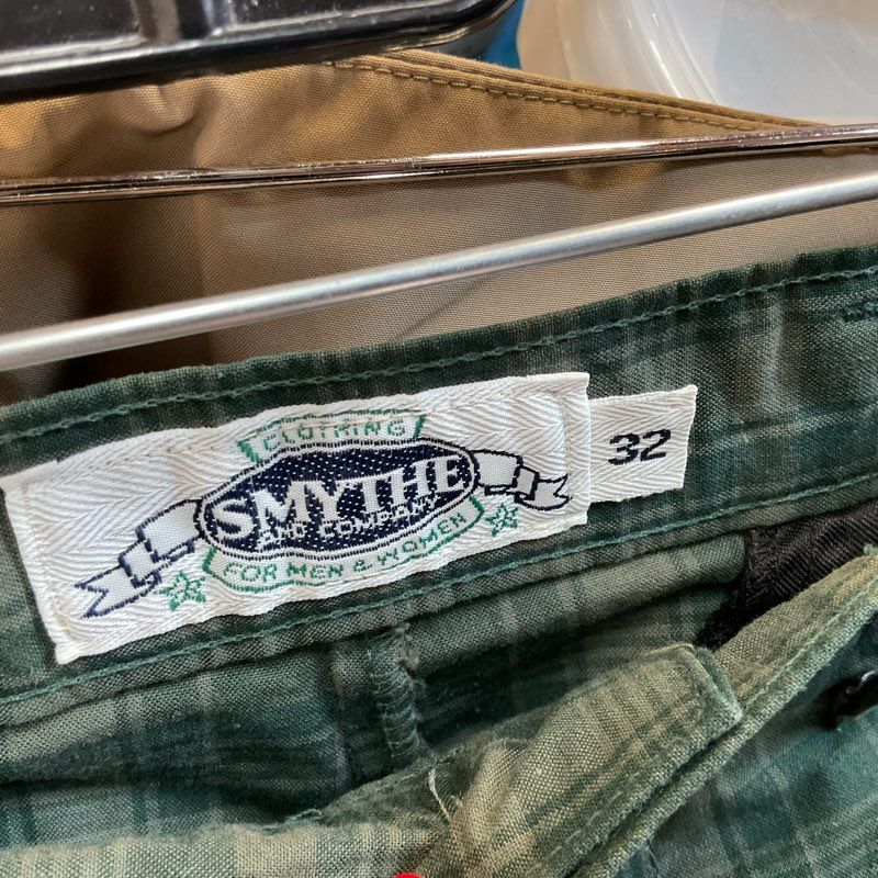 VTG. SMYTHE Unisex Men or Women Green Plaid Pants- SZ 32" Waist x 27" Inseam