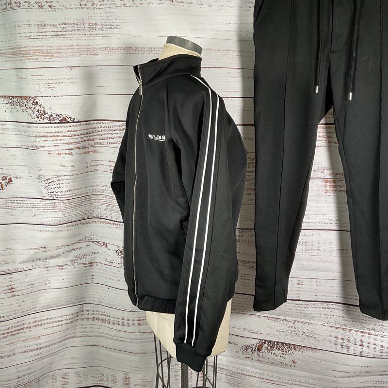 MITCHELL & NESS Jasper Knit Men's Black Jacket & Drawstring Pants- SZ L