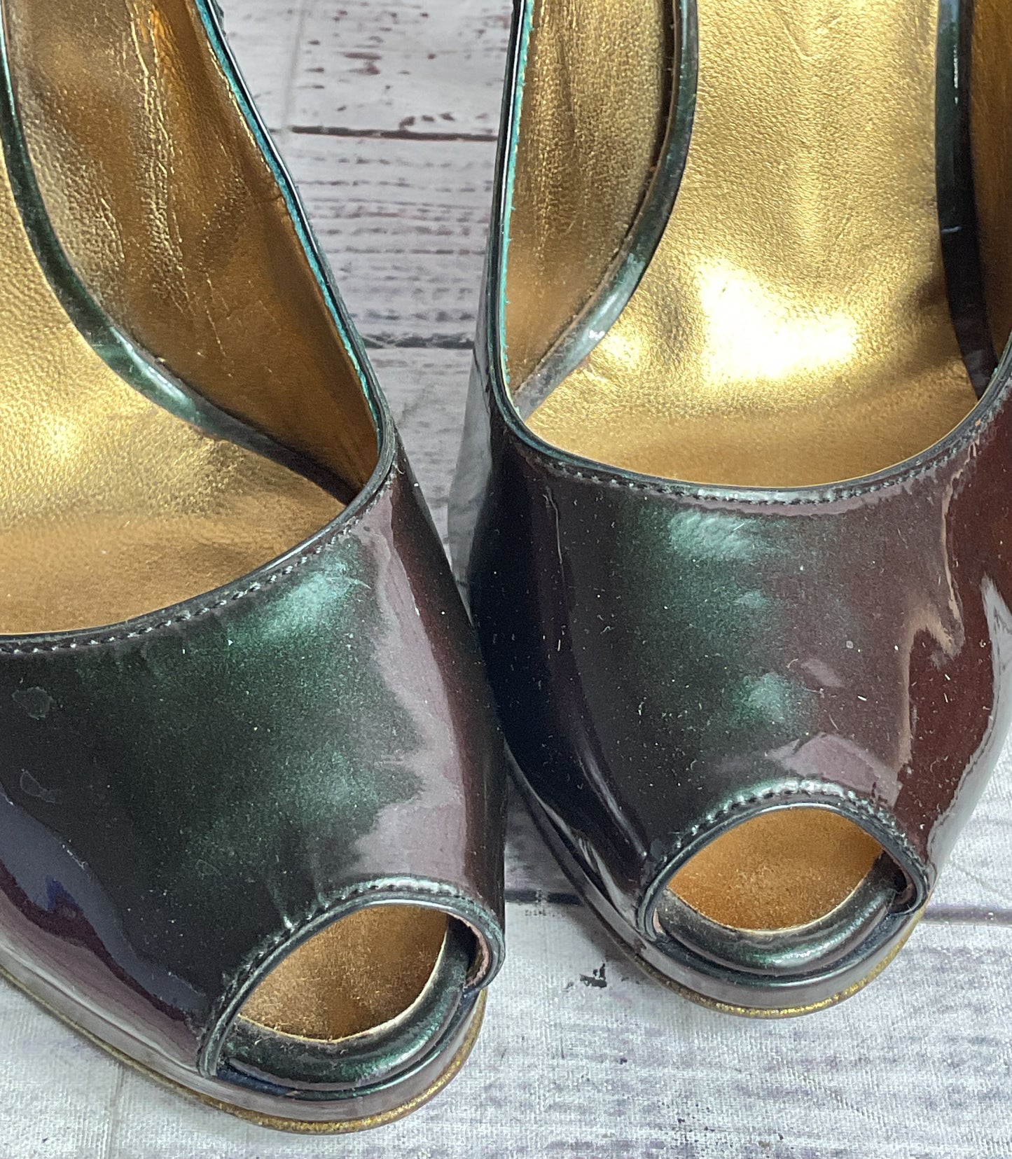 Roberto Cavalli Iridescent Patent Leather Platform Multicolor 38