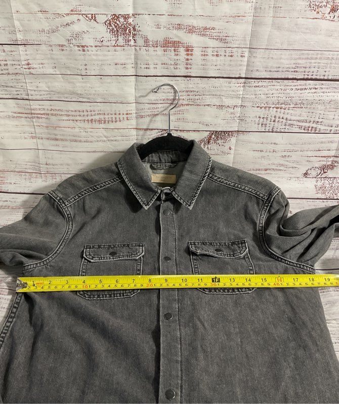 ALLSAINTS Small Denim Shirt BROADMOOR SHIRT Washed Black