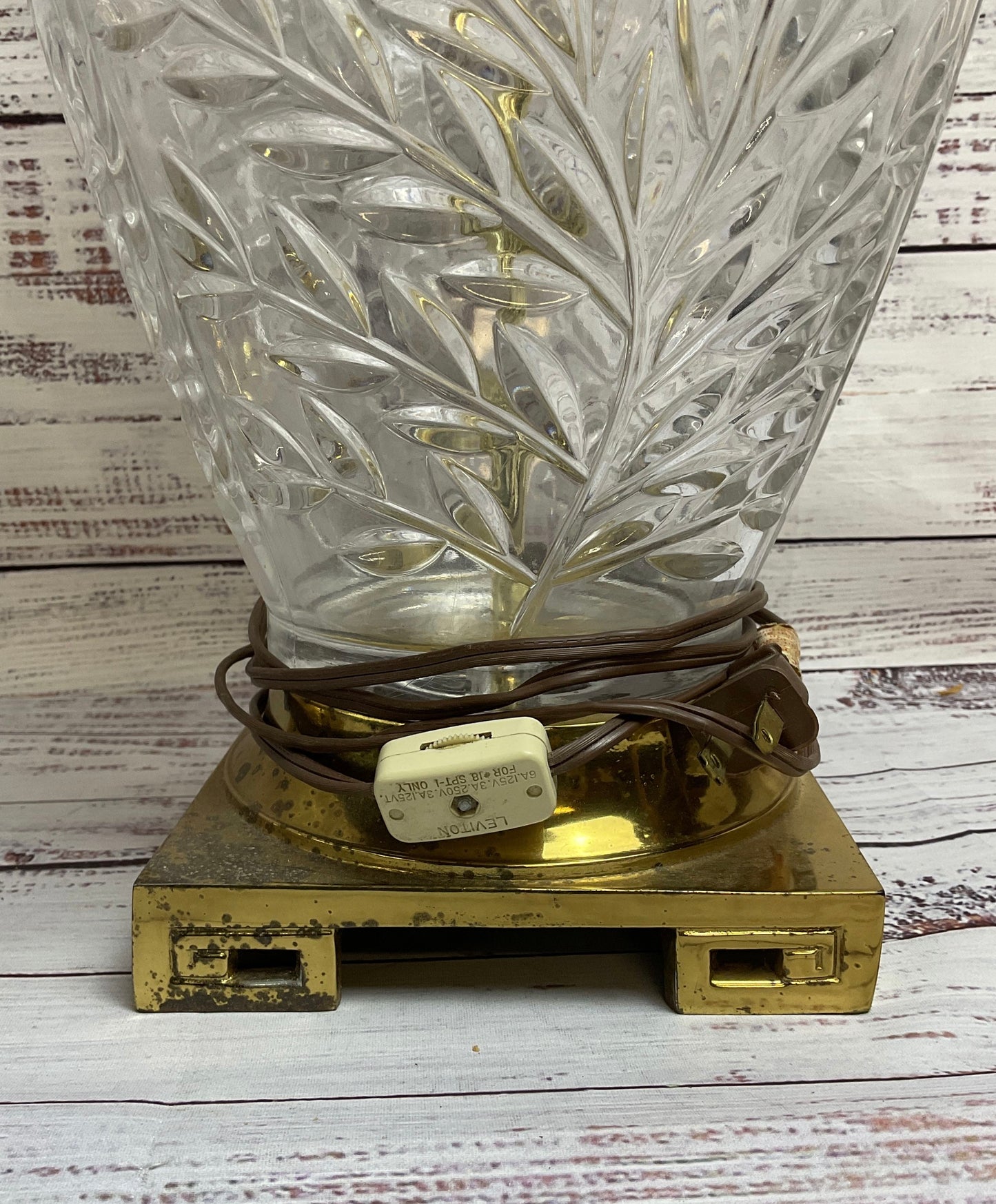 Vintage Pair Of Hollywood Regency French Style Cut Crystal Bulbous Table Lamps
