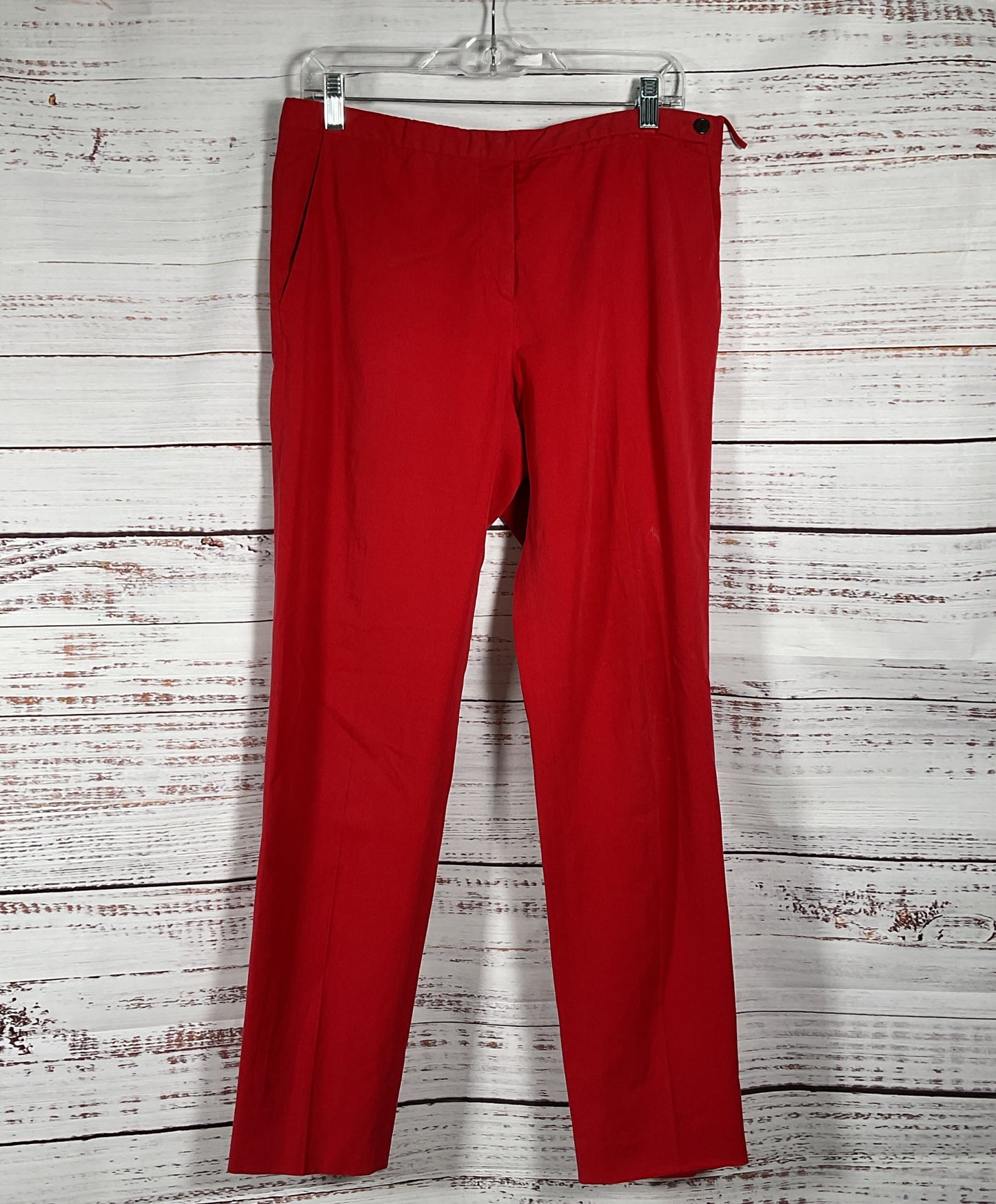 Prada Vintage Side Button Trouser Pants Red 44