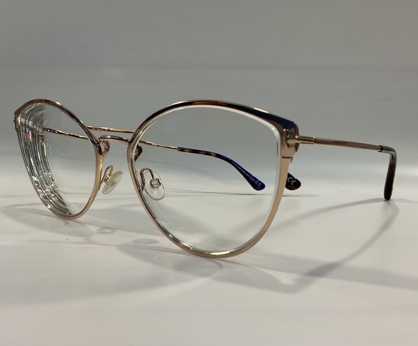 Tom Ford TF5573-B Women's Gold Cat Eye Eyeglasses Frame Made in Italy