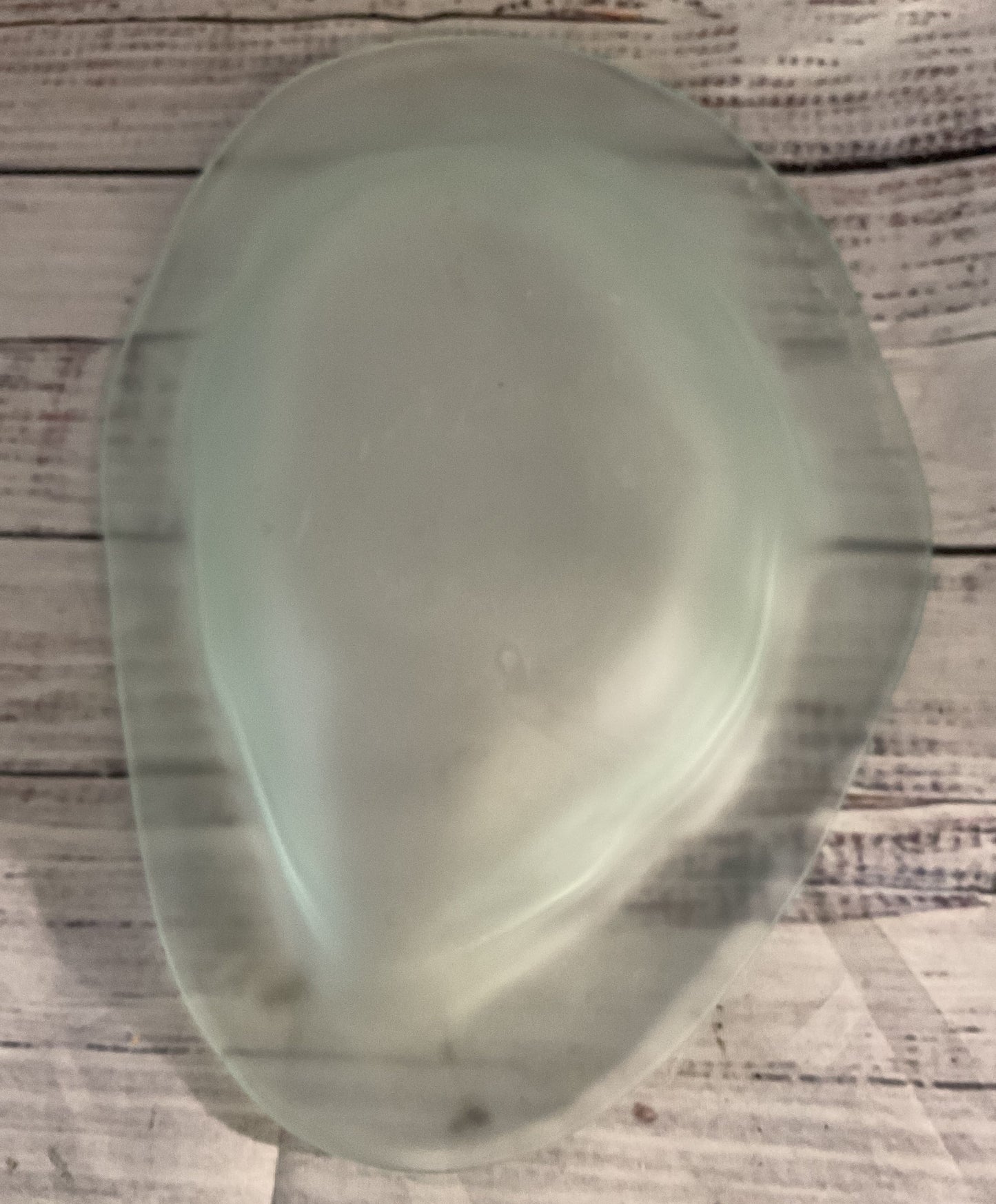 Annieglass Vintage Abalone Frosted Glass Trinket Bowl Aqua