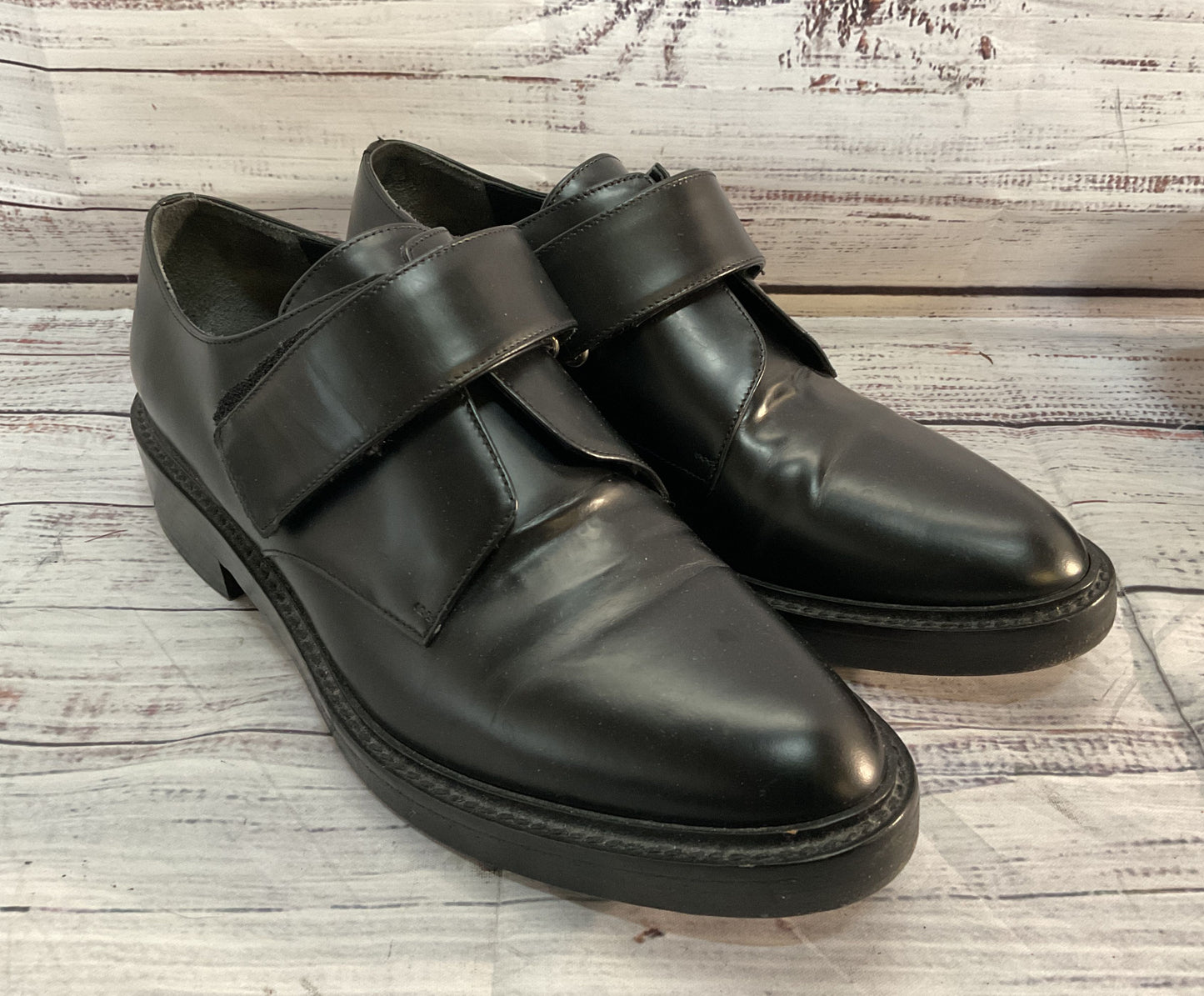 Vince Wren Leather Pointed Toe Slip On Oxford Loafers Black 8.5