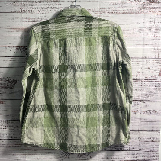 NWT Outerknown Blanket Shirt Green Plaid Twill Cotton Button Up Shirt - Size XS