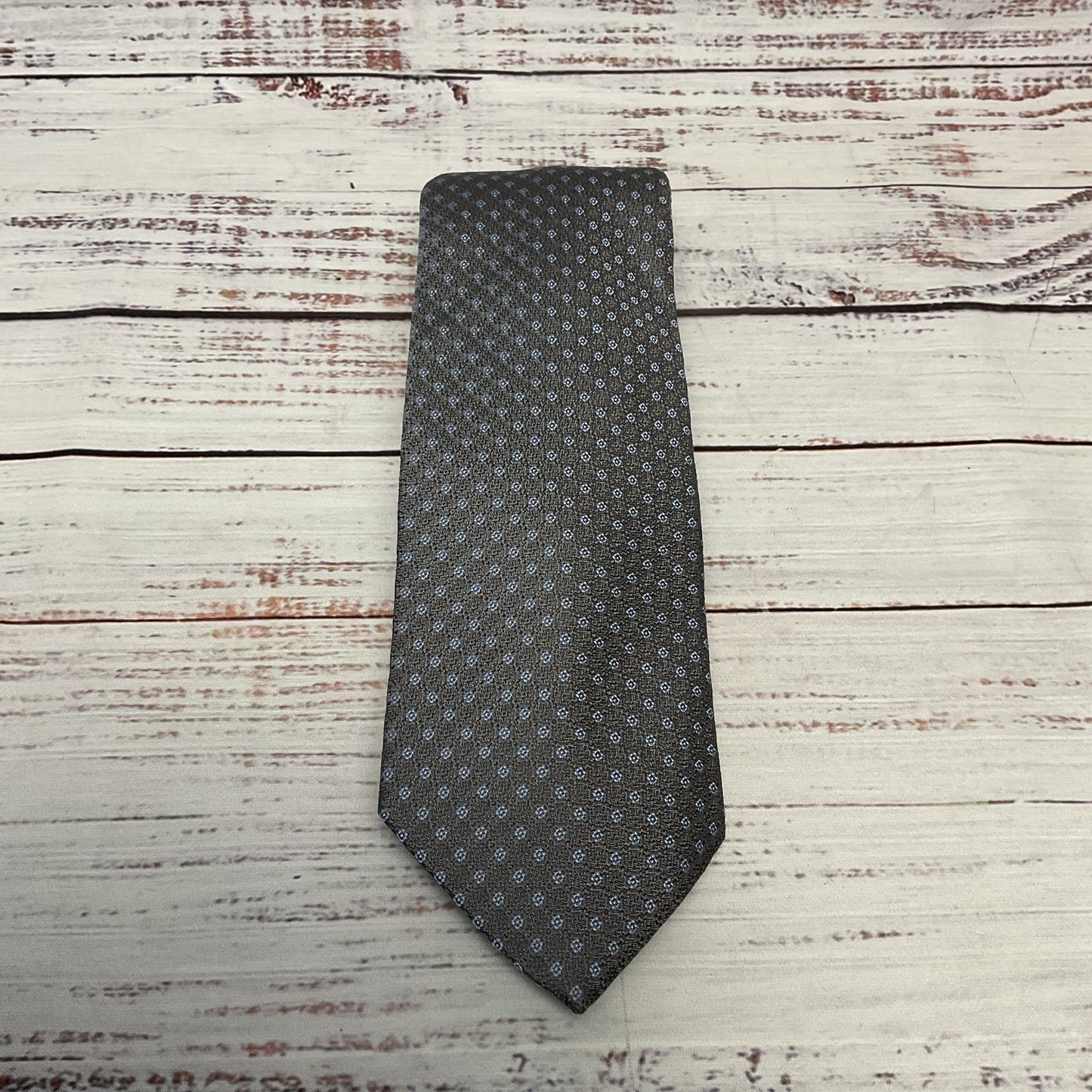 Brooks Brothers Grey Light Blue Textured Silk Neck Tie - Size 58"