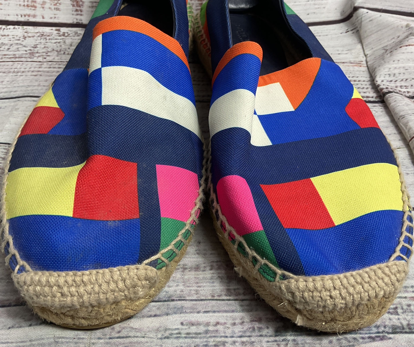 Ralph Lauren Canvas Slip On Espadrilles Loafers Multicolor 8