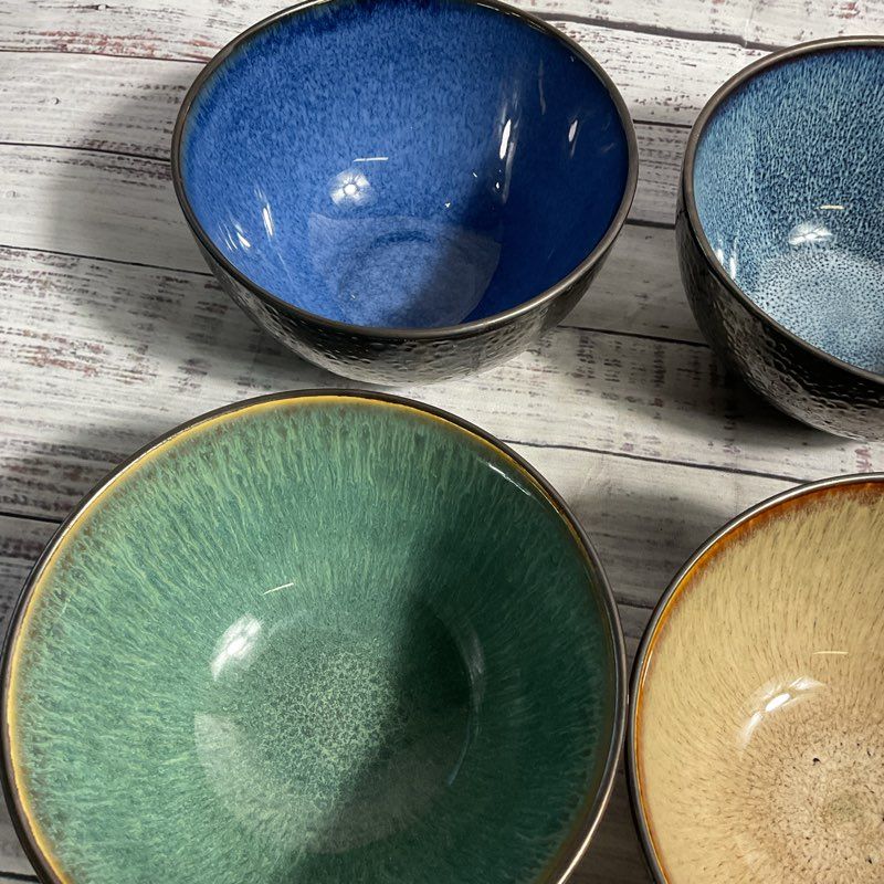 Set Of 6 Mikasa Sapphire Stoneware Multicolor 5.5" Cereal Bowls