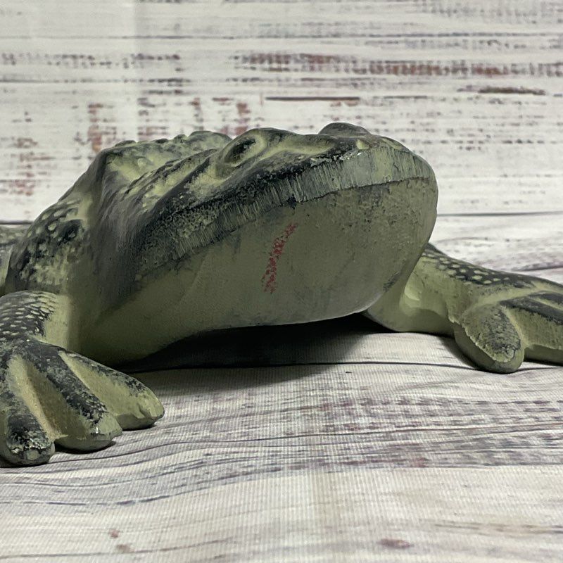 VTG. Virginia Metalcrafters Cast Iron Frog Toad Model #21 Doorstop Garden Statue