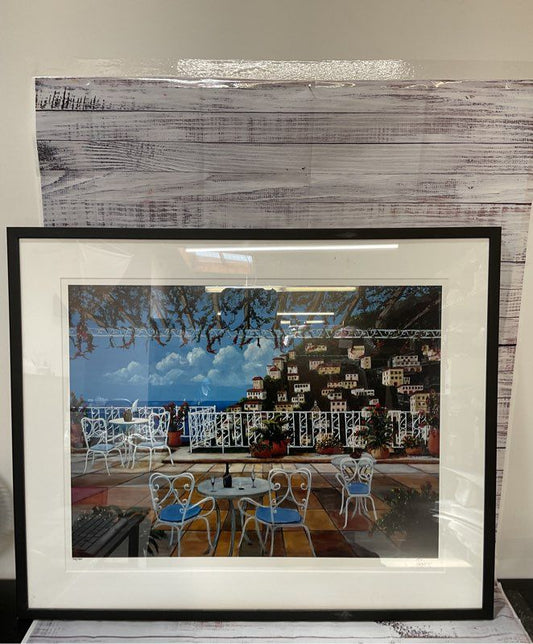 Vintage City on Hill Side Beach Signed & Numbered Art Print #232/400