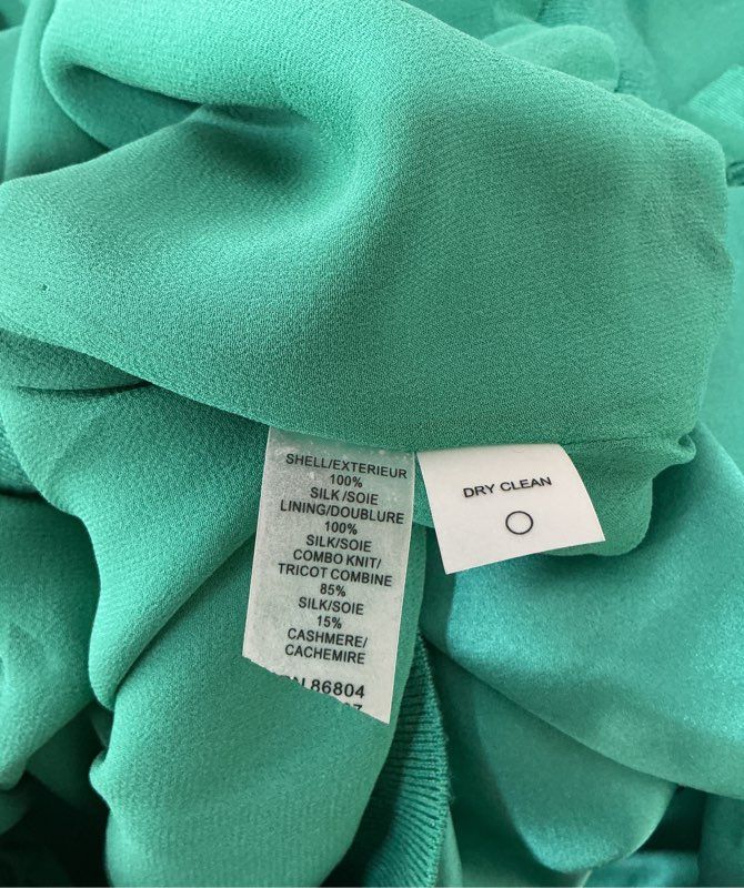 Women's Magaschoni Green Silk Blouse/Cardigan Size M/L