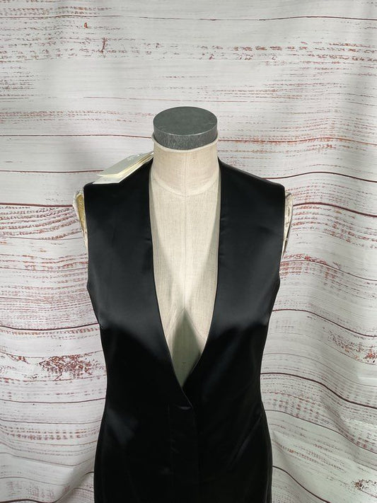 NWT The Row Women's Black Lafran Short Button Vest Dress Size 10