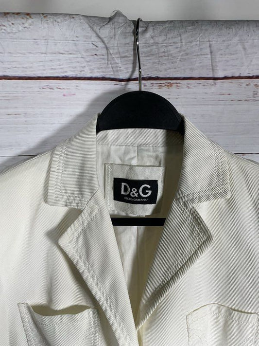 Dolce & Gabbana Women's White 3 Button Blazer Jacket Size 44