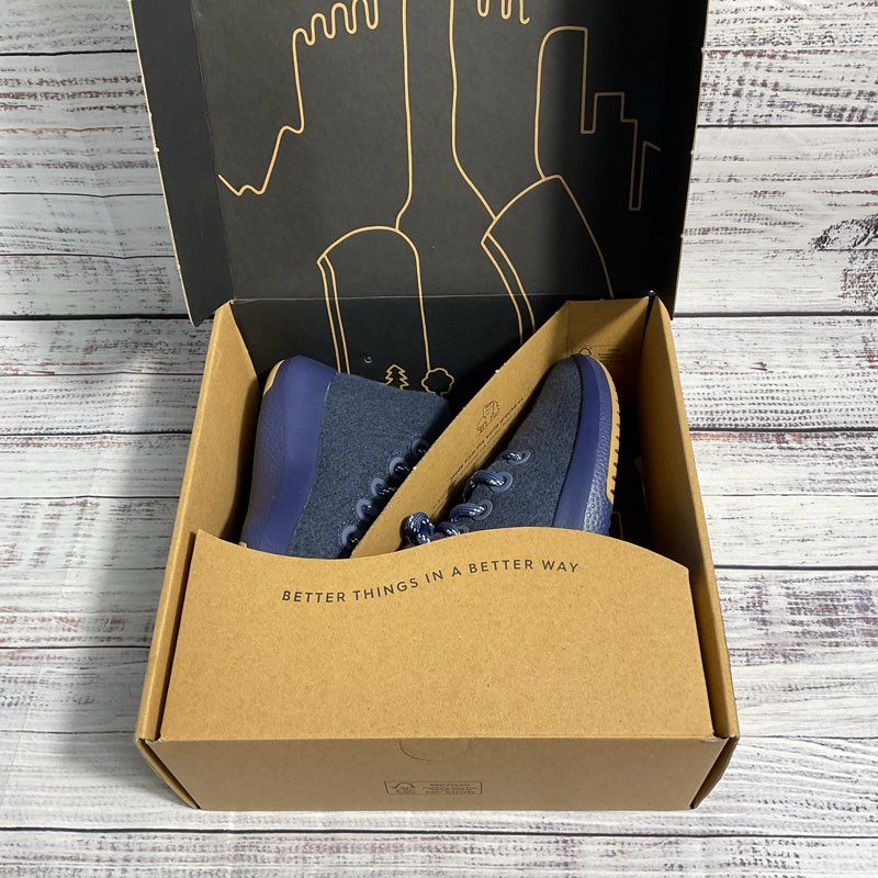 Allbirds Wool Runner-Up Mizzle Hazy Indigo/Rugged Khaki Running Shoes Women's 6