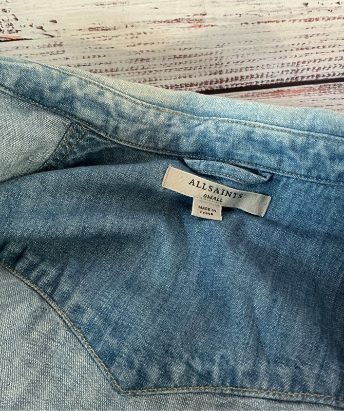 Women's All Saints Flora Cannon Denim Shirt Jacket Size S
