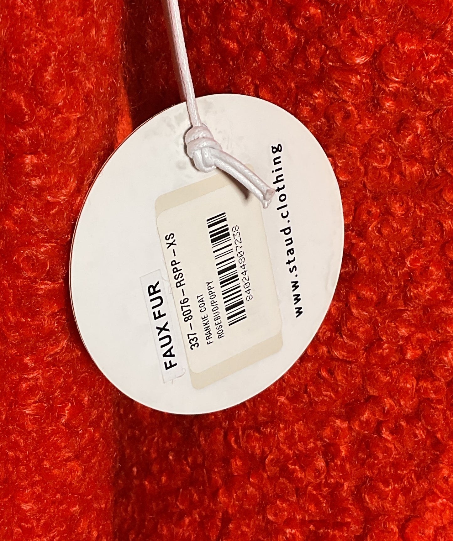 Staud Brushed Boucle Frankie Coat Rosebud Poppy XS