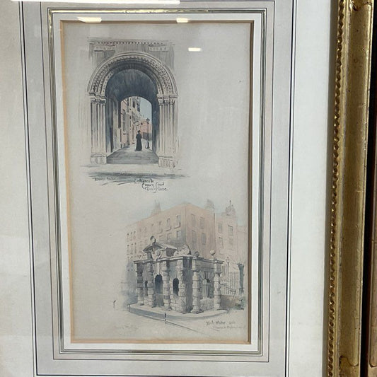 Set of 3 VTG./ANTIQUE HOWARD PENTON Colored Lithographs- FRAMED 19.5" X 14.5"