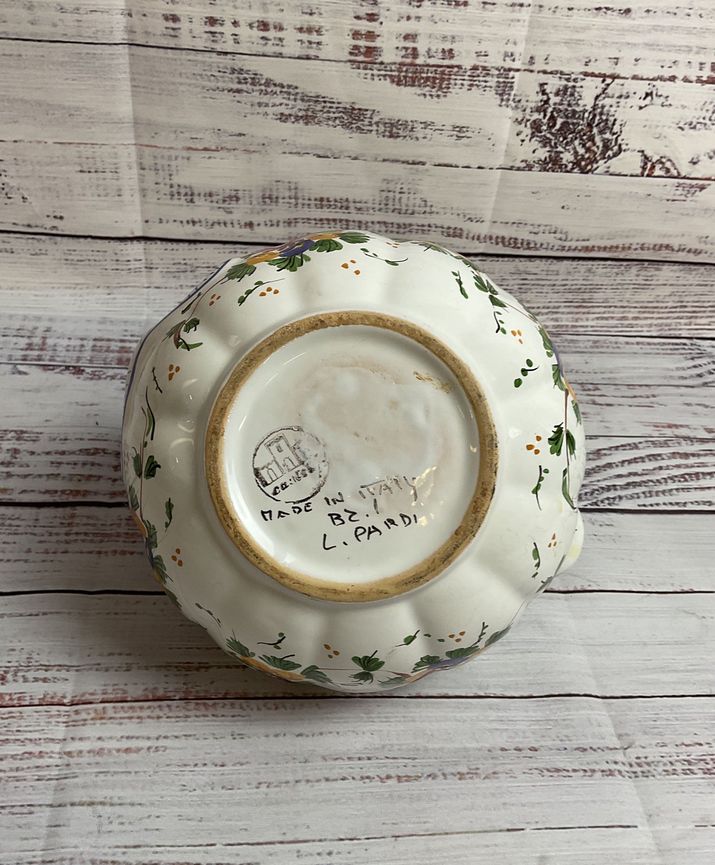 Floral Vintage Hand Made Italian Pitcher Signed
