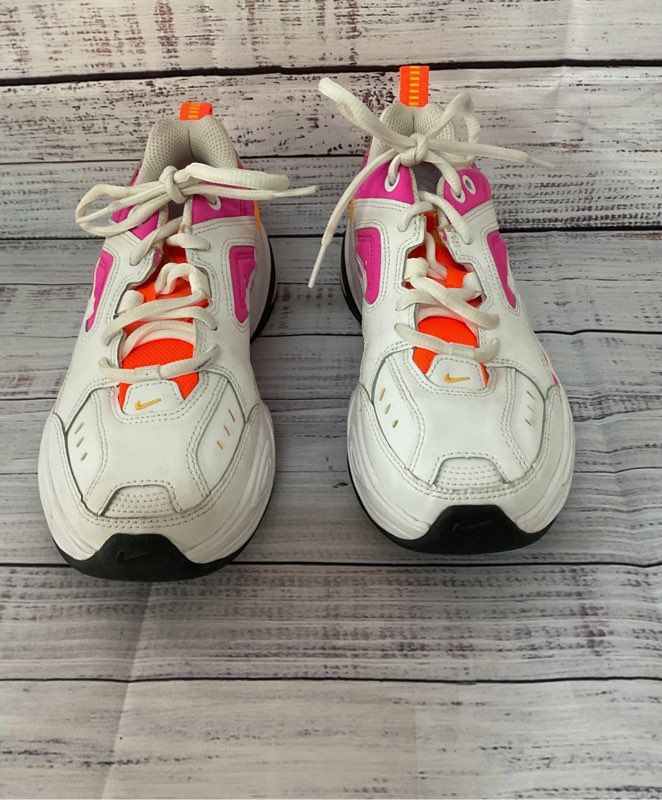 Women's Nike M2K Tekno White Pink Orange Sneaker Size 6