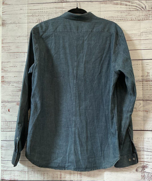 Men's Theory Blue Denim Button Down Shirt Size XL