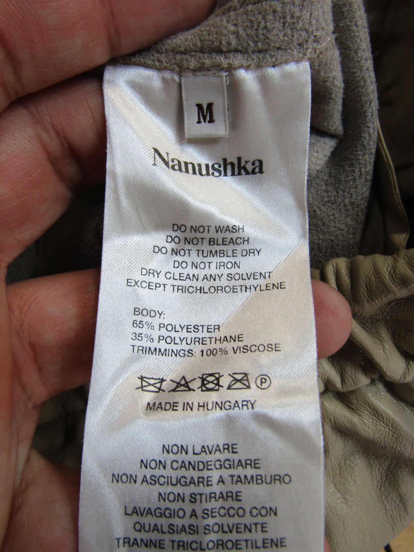 Nanushka Women's Beige Faux Leather Pants Size M
