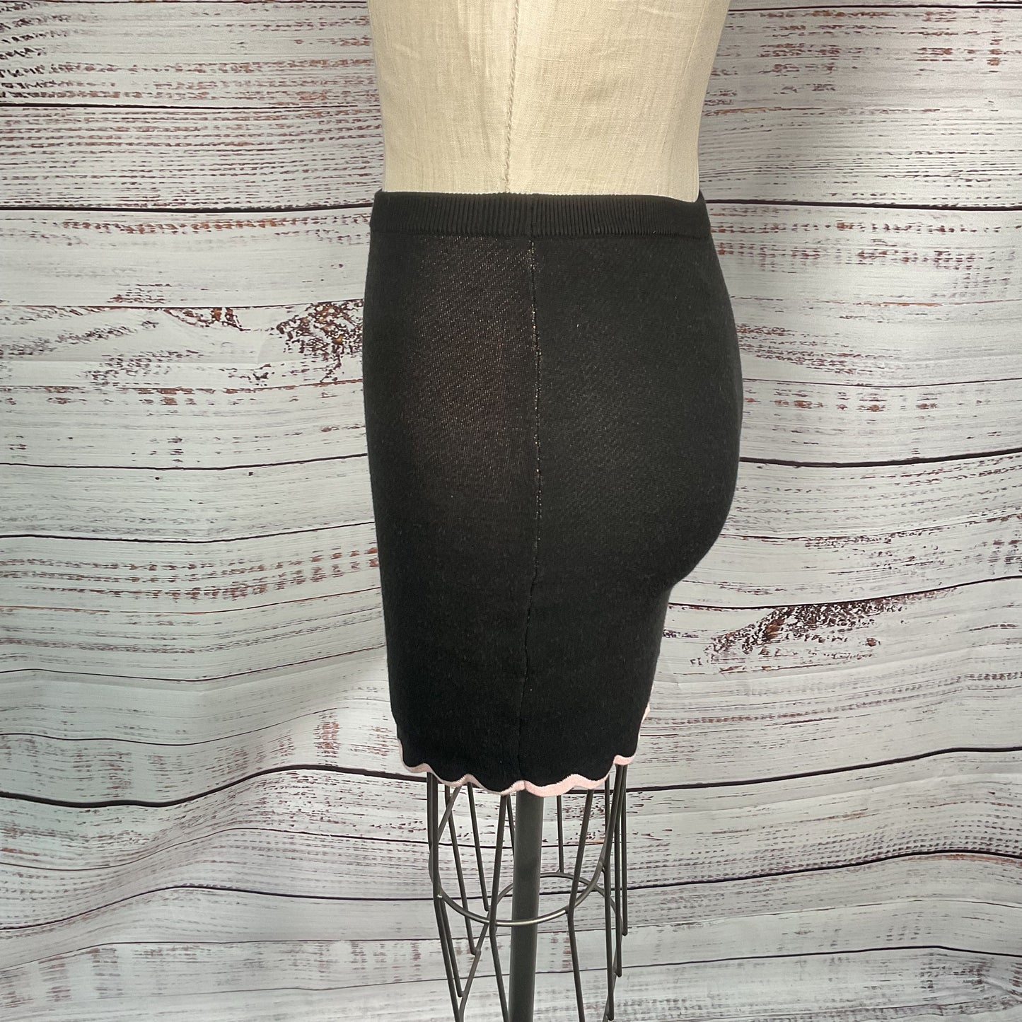For Love and Lemons Black Knit Stretch Viscose Mini Skirt - Size S New