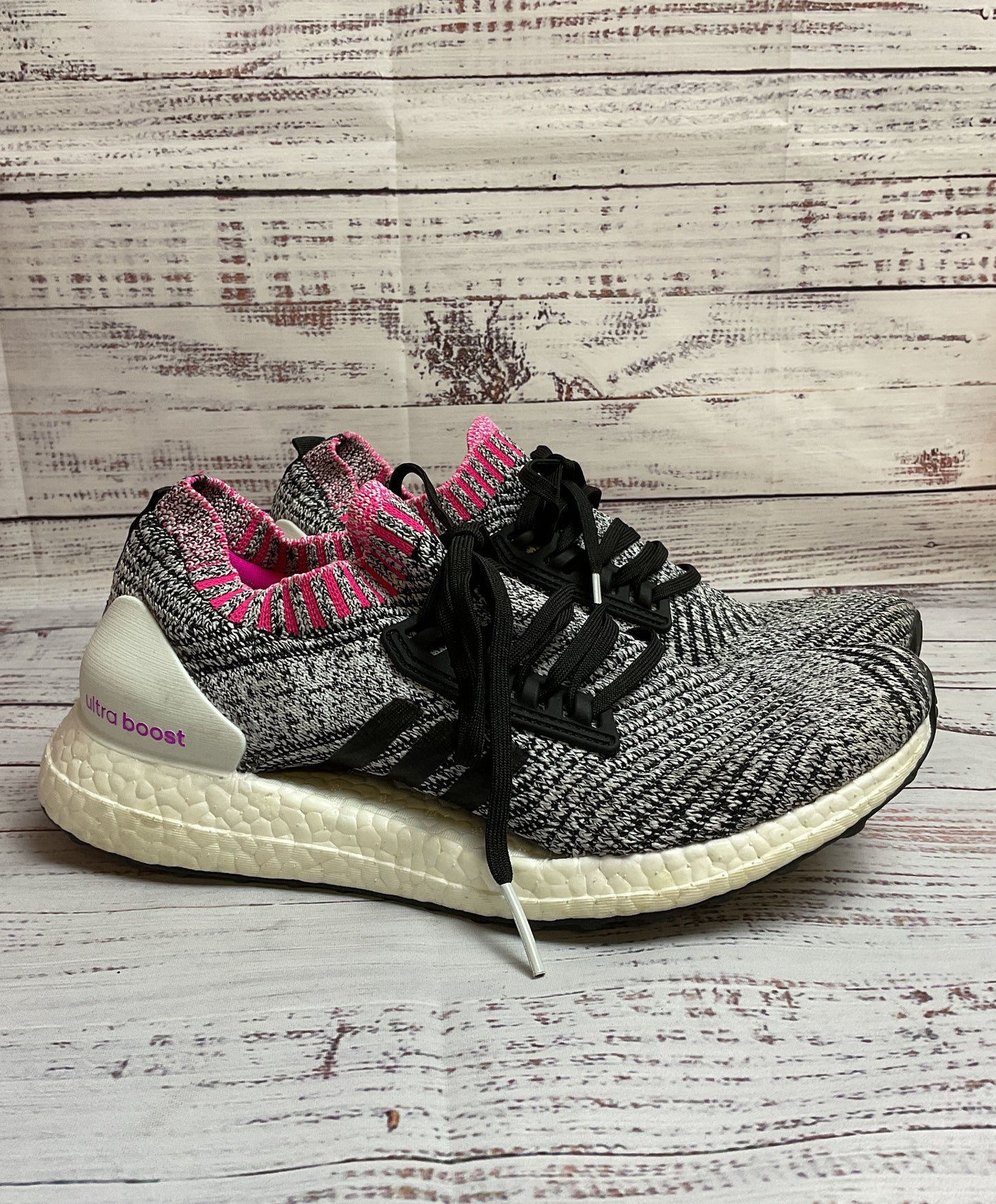 Adidas Ultra Boost X Shock Pink Breast Cancer Ribbon Athletic Shoe Women 7.5