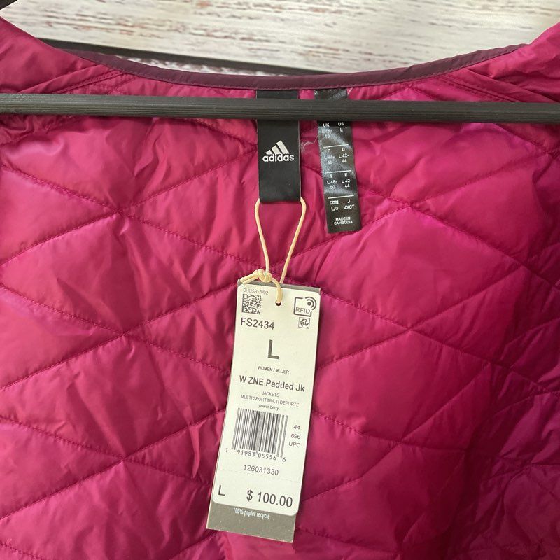 NWT Adidas Power Berry ZNE Padded Zip Up Jacket Jacket - Size L