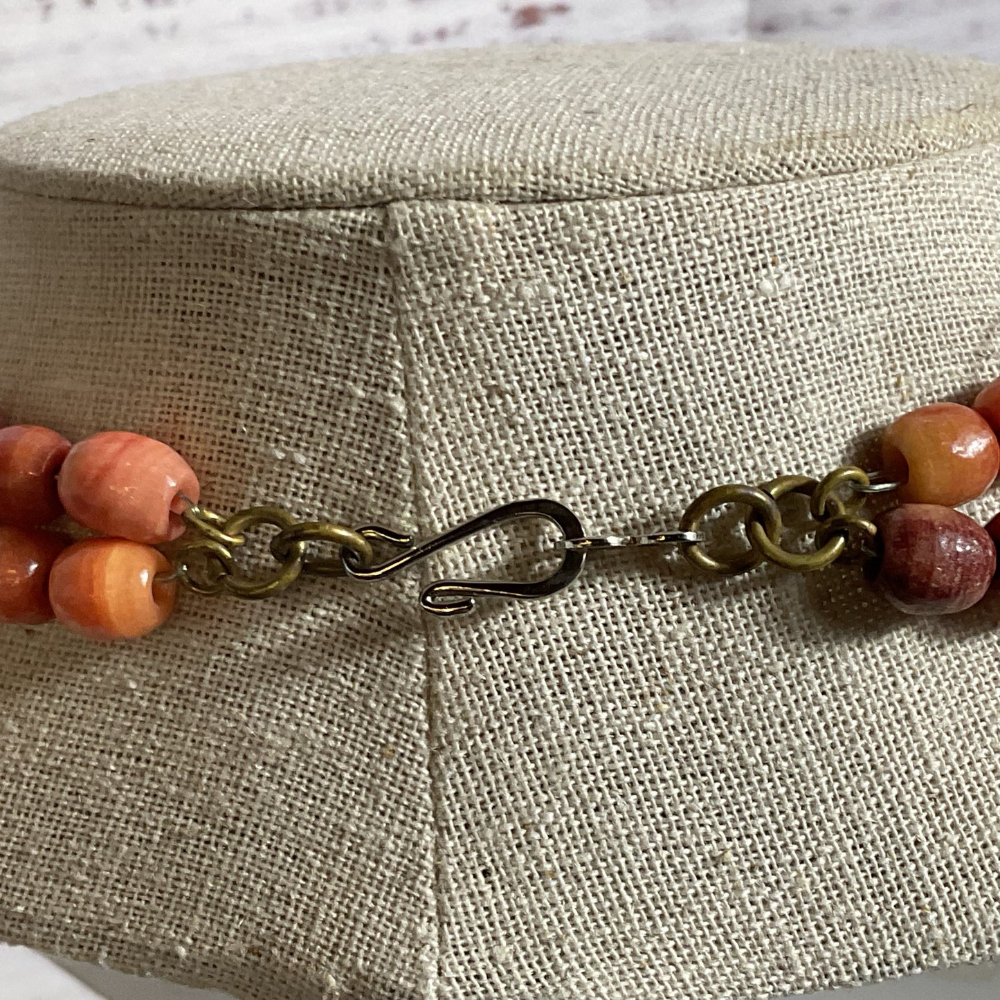 Red Coral, Cinnabar & Pink/White Gemstone Beaded 2 Strand Necklace- 20"